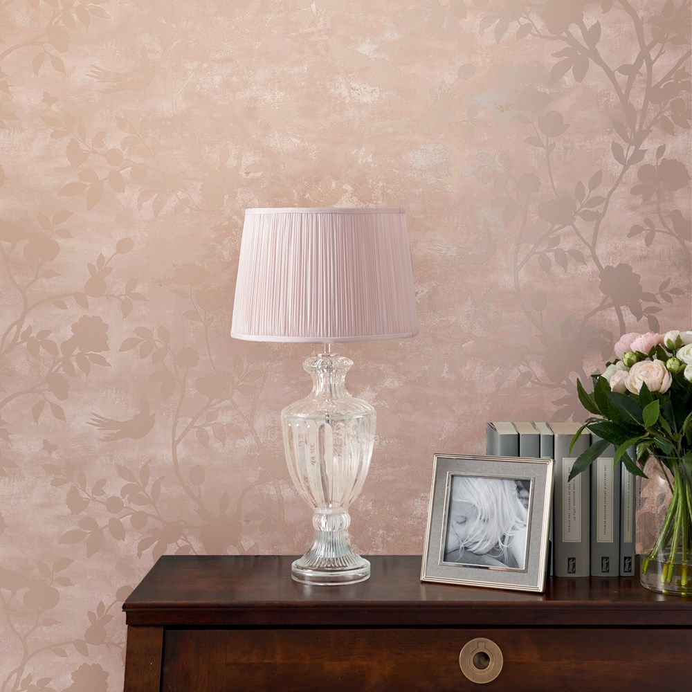 Eglantine Silhouette Wallpaper 113374 by Laura Ashley in Blush Pink